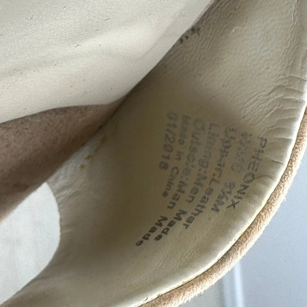 Kenneth Cole Pheonix Platform Espadrille Sandals Womens 8.5M Tan Suede Wedge